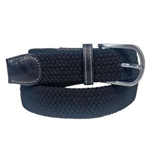 LKNW SWOLE PANDA Belt Sz. M 30-34 Black Woven Stretch Recycled Leather #B1309